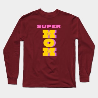 SUPERMOM, mothers day, american mother Long Sleeve T-Shirt